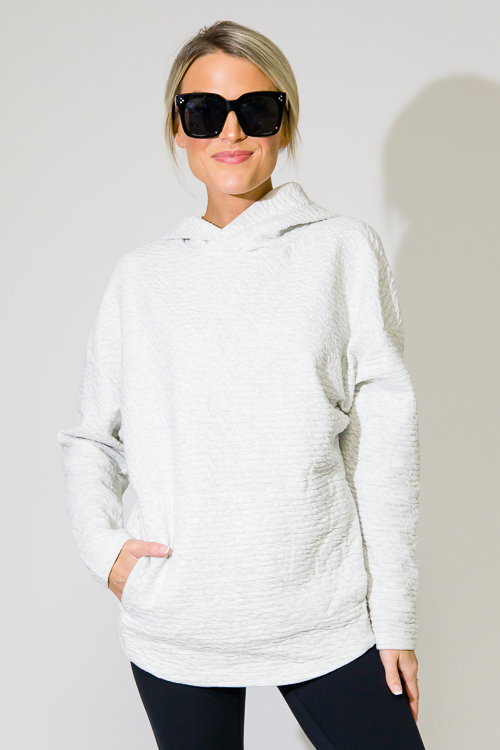 Texture Hoodie, Misty Grey