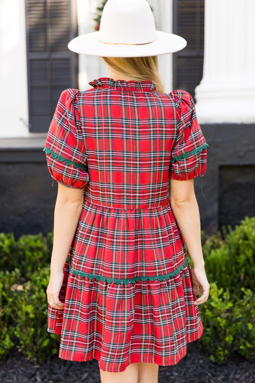 Scallop Trim Tartan Dress, Red - 1115-125.jpg