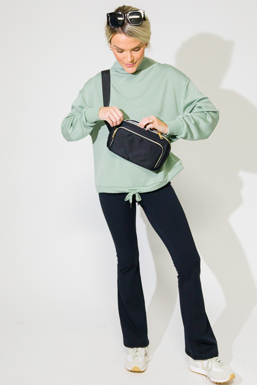 Draw Hem Soft Pullover, Sage