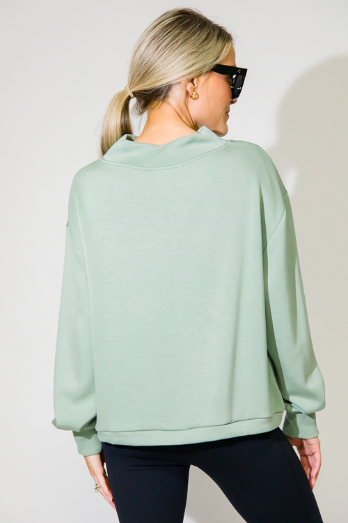 Draw Hem Soft Pullover, Sage