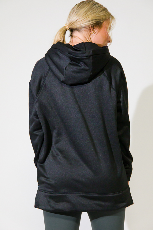 Side Zip Hoodie, Black