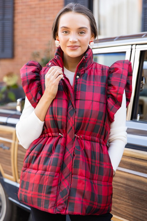 Plaid Ruffle Puffer Vest, Red - 1115-18.jpg