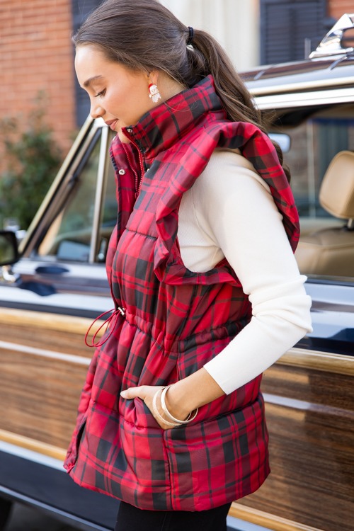 Plaid Ruffle Puffer Vest, Red - 1115-19.jpg