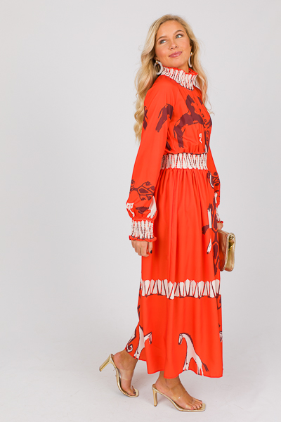 Equestrian Smock Maxi, Orange