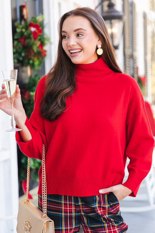 Holly Mock Sweater, Red