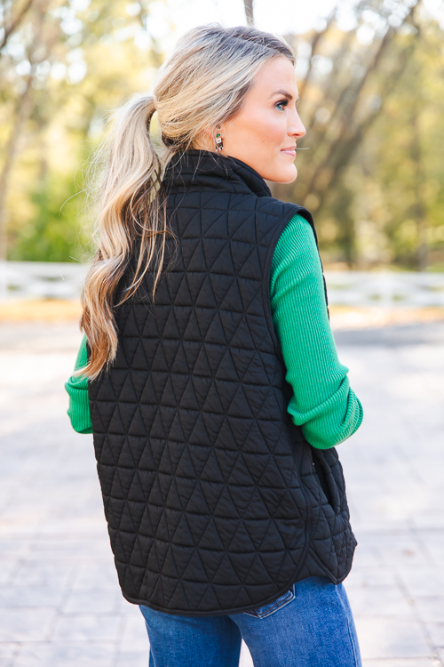 Polar Quilted Vest, Black