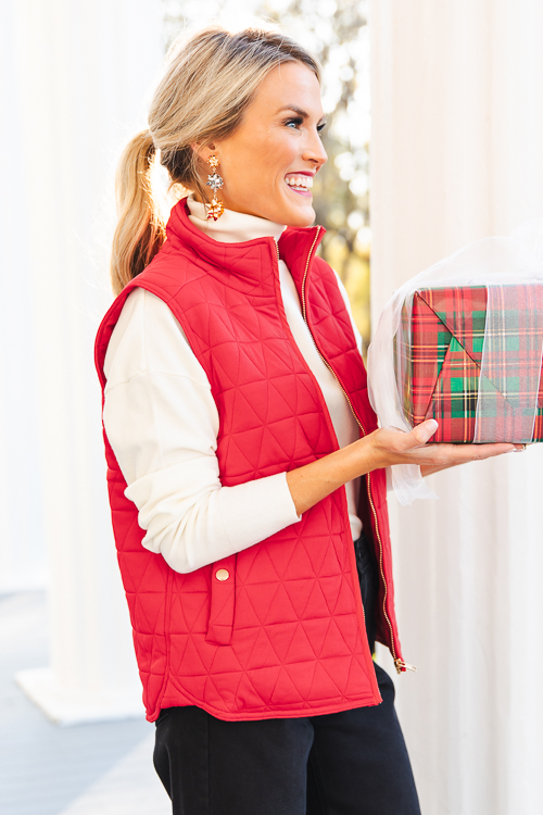 Polar Quilted Vest, Red