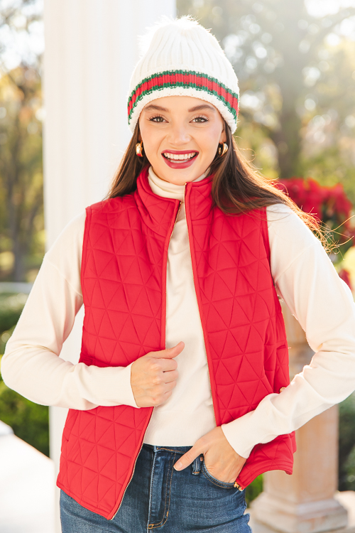 Polar Quilted Vest, Red