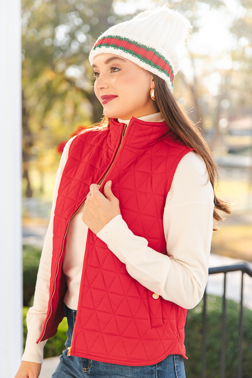 Polar Quilted Vest, Red