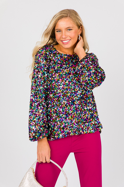 Moment To Shine Sequin Top