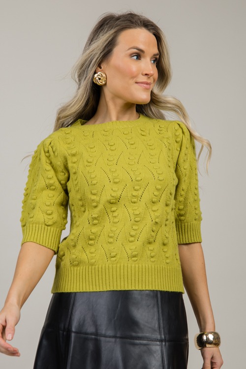 Textured Sweater, Golden Kiwi