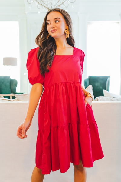 Mia Dress, Red