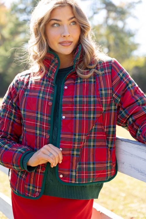 Jolly Plaid Jacket, Red