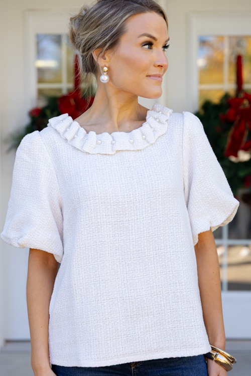 Pearl Ruffle Tweed Top, Cream - 1118-148.jpg