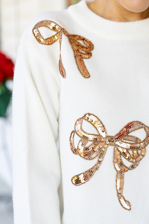Sequined Ribbon Sweater, White - 1118-150h.jpg