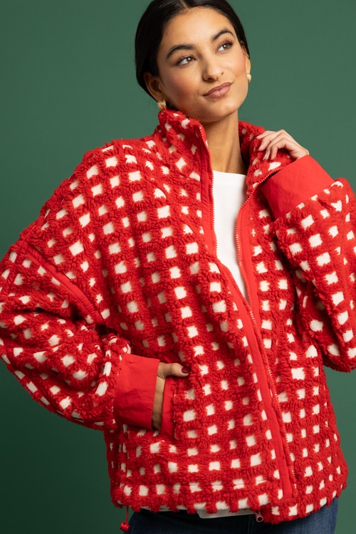 Textured Grid Jacket, Red/Cream - 1118-191p.jpg