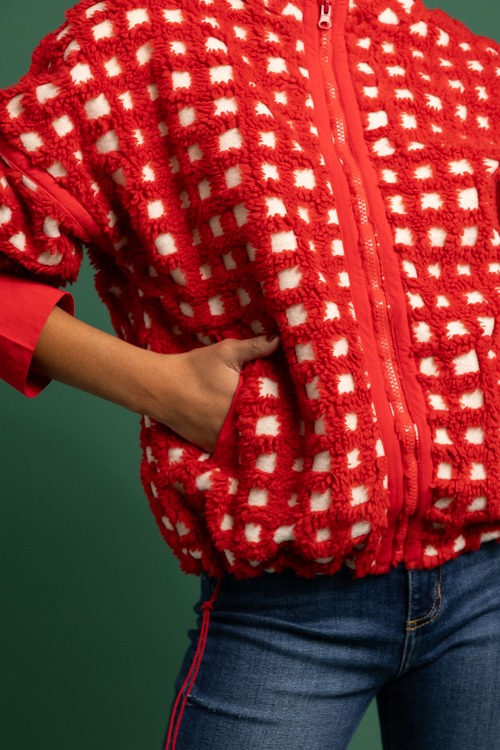 Textured Grid Jacket, Red/Cream - 1118-193.jpg