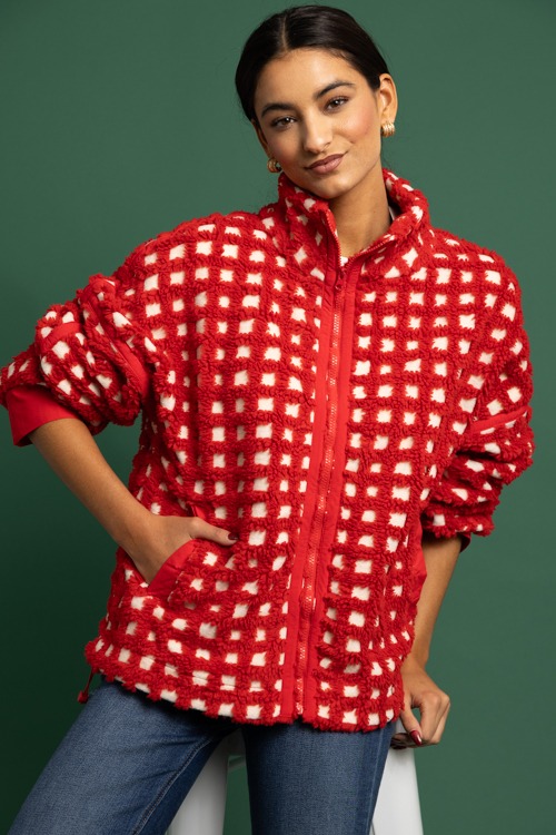 Textured Grid Jacket, Red/Cream - 1118-194.jpg