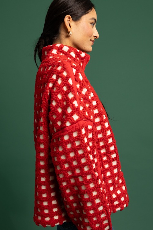 Textured Grid Jacket, Red/Cream - 1118-196.jpg