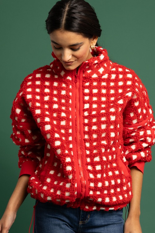 Textured Grid Jacket, Red/Cream - 1118-197.jpg