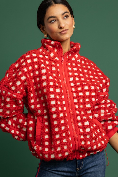 Textured Grid Jacket, Red/Cream - 1118-198.jpg