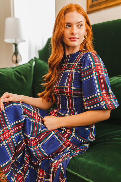 Blue Tartan Midi