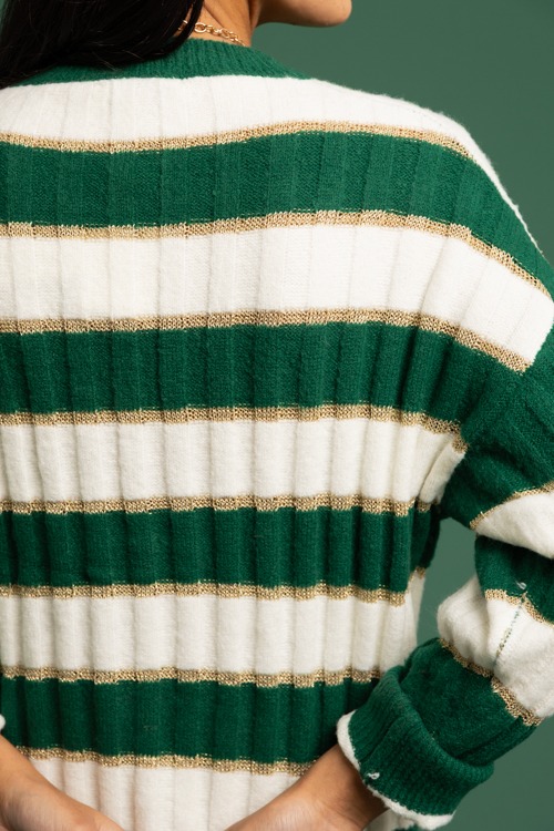 Metallic Stripes Sweater, Green - 1118-217.jpg