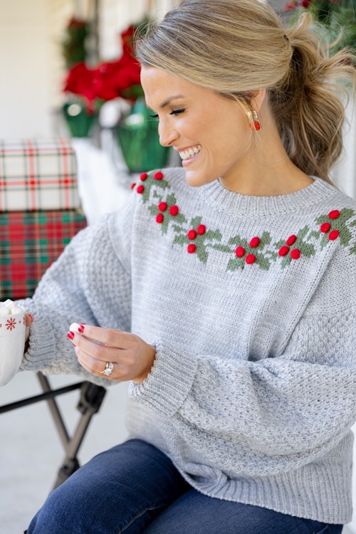 Holly Texture Sweater, Heather