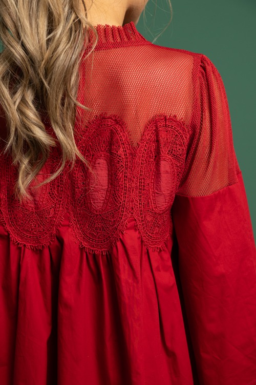 Lace Mesh Panel Top, Burgundy - 1118-249.jpg