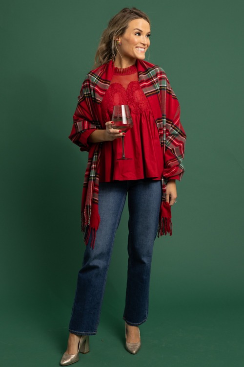 Lace Mesh Panel Top, Burgundy - 1118-251.jpg