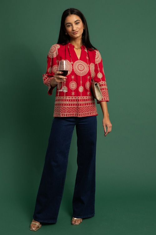 Metallic Embroidery Top, Red - 1118-257h.jpg