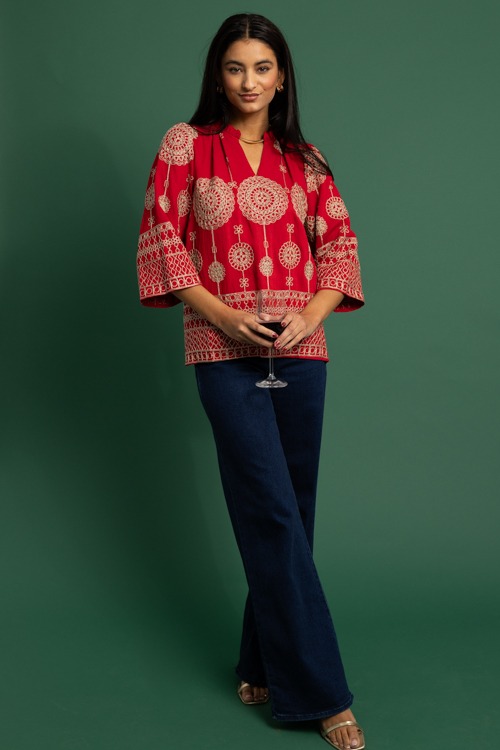 Metallic Embroidery Top, Red - 1118-259.jpg