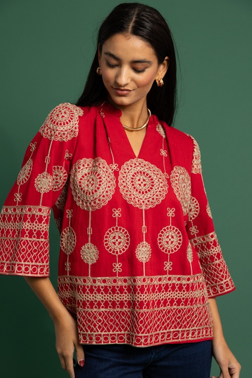 Metallic Embroidery Top, Red - 1118-260.jpg