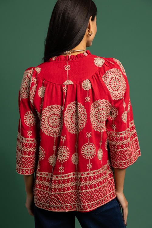 Metallic Embroidery Top, Red - 1118-261.jpg