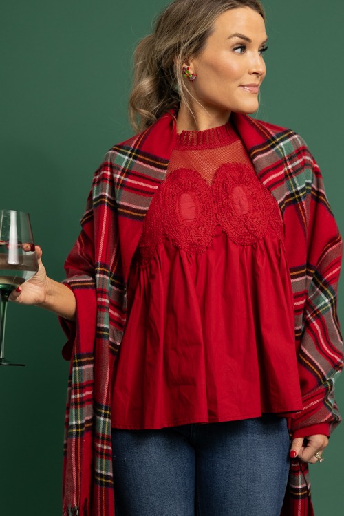 Classic Plaid Scarf, Red - 1118-268.jpg