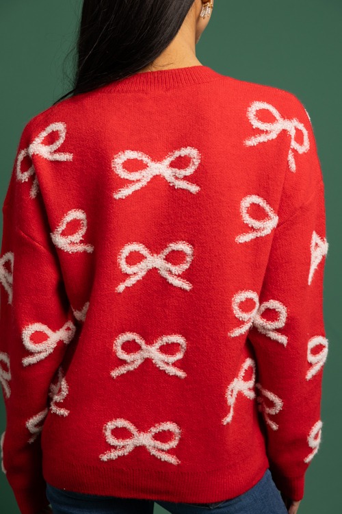 Textured Bows Sweater, Red - 1118-285.jpg