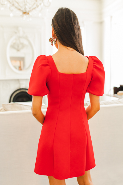 Scuba Stretchy Dress, Red