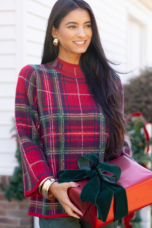 Plaid Mock Neck Sweater, Red - 1118-35.jpg
