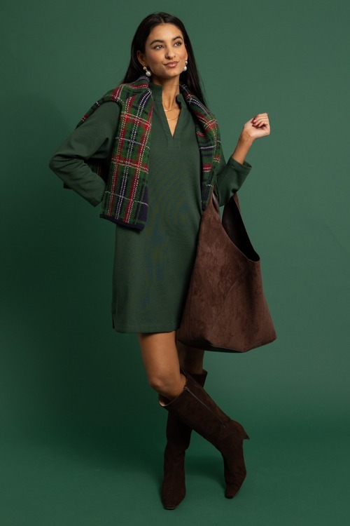 Plaid Mock Neck Sweater, Navy - 1118-355p.jpg