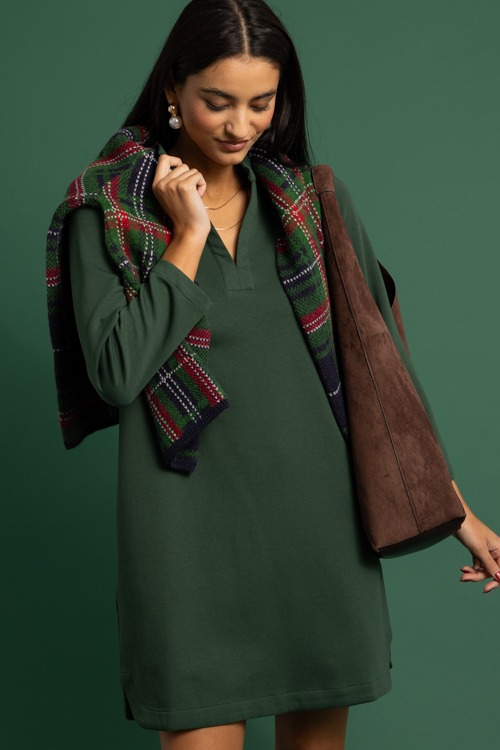 Kiersten Knit Dress, Hunter Green - 1118-356h.jpg