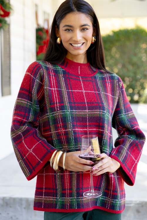 Plaid Mock Neck Sweater, Red - 1118-36.jpg