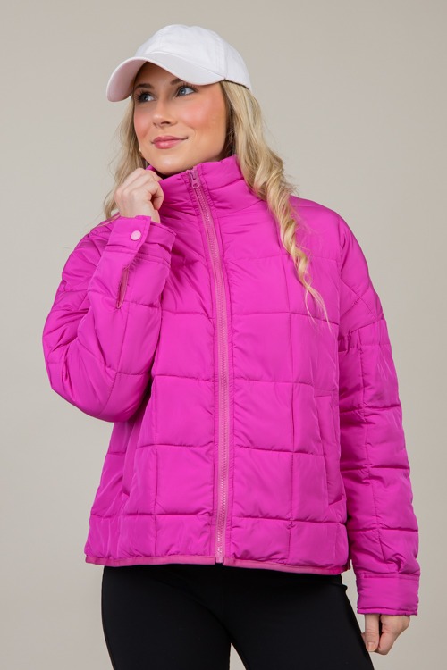 Sanders Quilted Jacket, Fuchsia