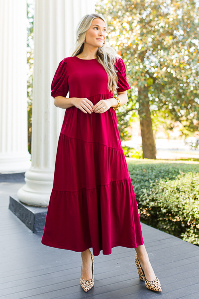 Piper Knit Midi, Cherry