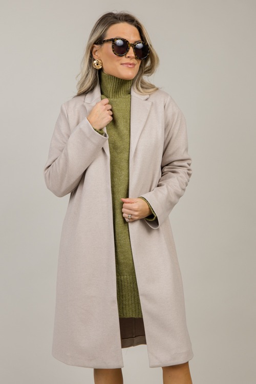 Ellie Open Coat, Oatmeal