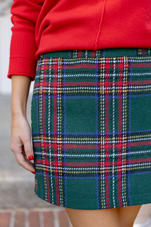 Tartan Plaid Skirt, Green Multi - 1118-71h.jpg