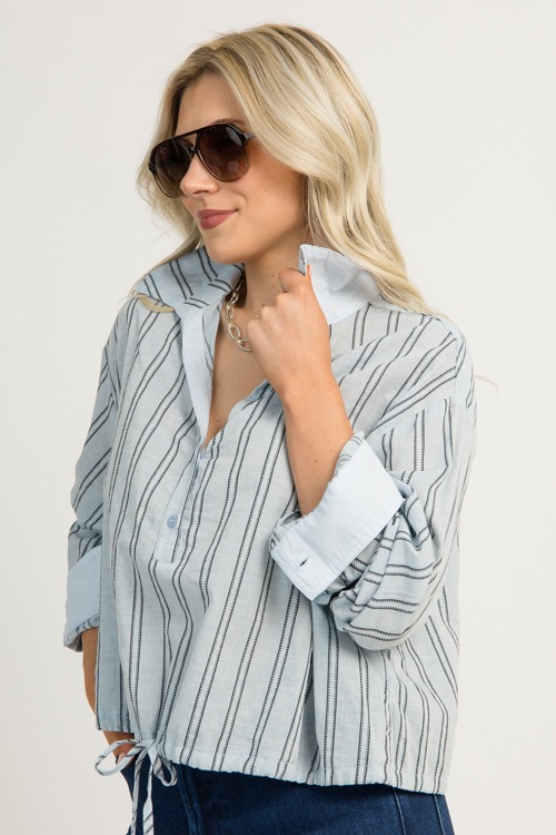 Draw Hem Stripe Shirt - 1119-100.jpg