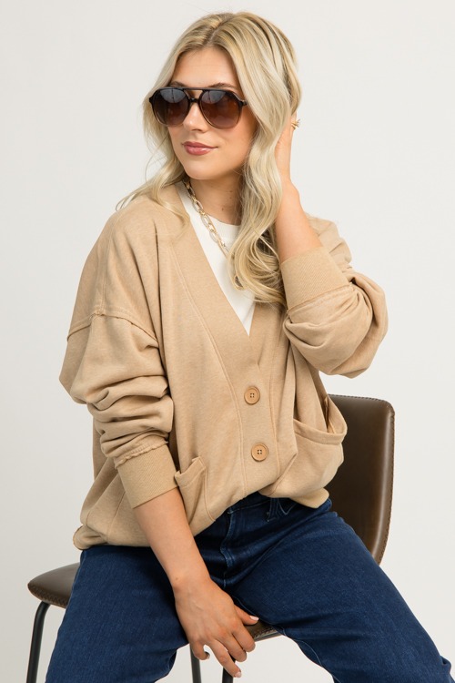 Casual Button Up Cardi, Mocha - 1119-109p.jpg