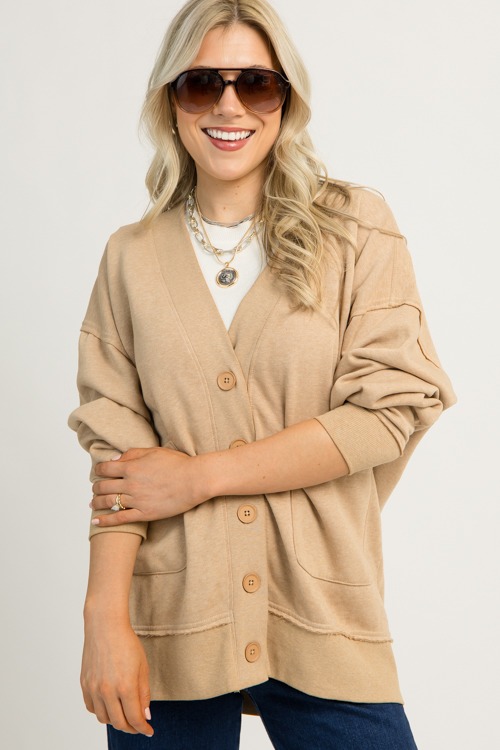 Casual Button Up Cardi, Mocha - 1119-110h.jpg