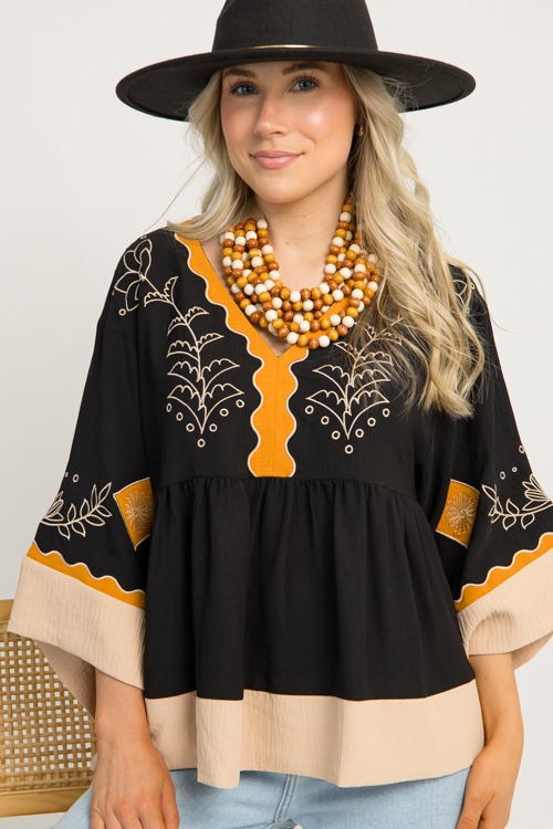 Embroidery Babydoll Top, Black - 1119-16.jpg
