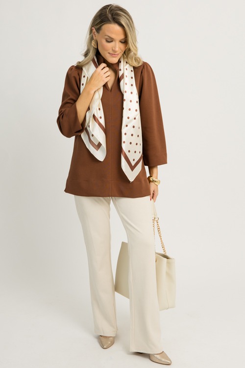 Polka Dot Silk Scarf, Beige - 1119-34.jpg